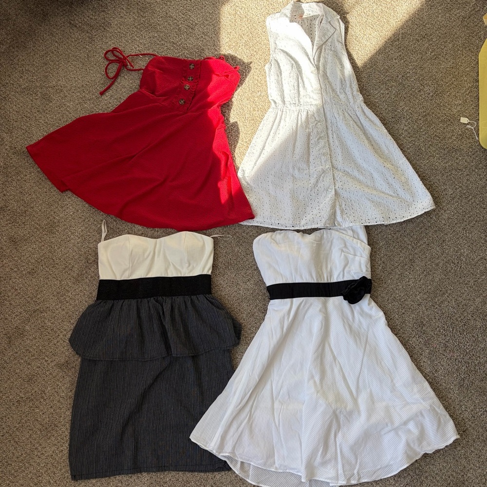 Y2K White Sweetheart Spring Preppy Dresses Set